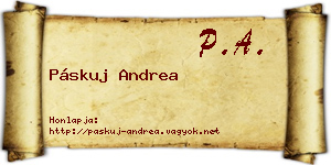 Páskuj Andrea névjegykártya