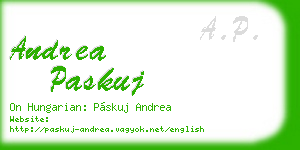 andrea paskuj business card