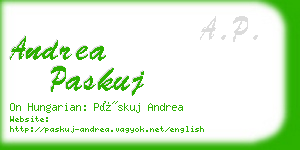 andrea paskuj business card